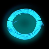 Maxlax El Wire Ice Blue, 16.4Ft/5M Portable Battery Pack Neon Lights Strip 360Ͽ