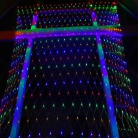 Twinkle Star 360 Leds Christmas Net Lights, 12Ft X 5Ft 8 Modes Low Voltage Connectable Mesh Fairy String Lights For Xmas Trees, Bushes, Wedding, Party, Outdoor Garden Decorations (Multicolor)