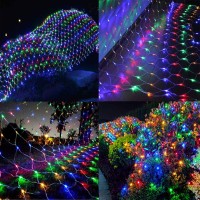 Twinkle Star 360 Leds Christmas Net Lights, 12Ft X 5Ft 8 Modes Low Voltage Connectable Mesh Fairy String Lights For Xmas Trees, Bushes, Wedding, Party, Outdoor Garden Decorations (Multicolor)