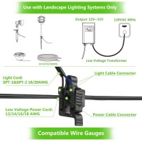 Qitim 10 Pack Low Voltage Wire Connectors, Landscape Lighting Connector Splice Waterproof For Outdoor Path Lights, Spotlights, In-Ground Lights, 12-18 Gauge Cable, Easy Installation, Ul Listed