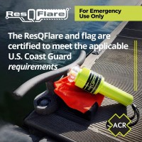 Acr Resqflare Electronic Distress E-Flare And Flag, Uscg Approved Replacement For Pyrotechnic Flares - Acr 3966