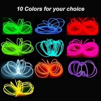 Maxlax El Wire Green 98Ft3M Portable Battery Pack Neon Lights Strip 360 Cuttable Glowing Rope Lights For Parties Halloween