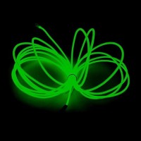 Maxlax El Wire Green 98Ft3M Portable Battery Pack Neon Lights Strip 360 Cuttable Glowing Rope Lights For Parties Halloween