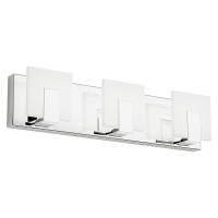 Aipsun 3 Lights Modern Led Vanity Light For Bathroom Frosted White Acrylic Chrome Up And Down Bathroom Wall Light Fixtures Over Mirror(White Light 6000K)