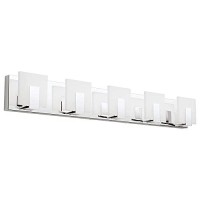 Aipsun 5 Lights Dimmable Modern Led Bathroom Vanity Light Acrylic Stainless Steel Chrome Up And Down Bathroom Wall Light Over Mirror(White Light 6000K)