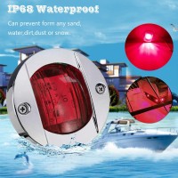 Nbwdy 2Pcs Led Boat Light,Waterproof 12V 3In Red Round Navigation Lights,Led Boat Interior Light For Boat Deck Led Transom Mount Light,Led Boat Courtesy Light.