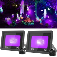 Tsun 30W Led Black Lights 2 Pack Blacklight Flood Light Outdoor Waterproof Blacklight Spotlights For Fluorescent Neon Glow In