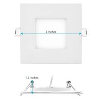 Luxrite 4 Inch Ultra Thin Square Led Recessed Lighting 5 Color Temperature Options 2700K 5000K Dimmable Led Downlight 10W