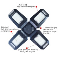 Deformable Led Garage Lights - 12000 Lumen 6500K Daylight 120W, Four Leaf Garage Organization Ceiling Lighting