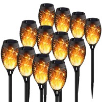 Kyekio 12Pack Solar Torches With Flickering Flame, Solar Lights Outdoor Waterproof, Garden Lights Solar Outdoor, Led Solar Powered Flame Lights For Outdoor Decorations For Yard Pathway Patio Lighting