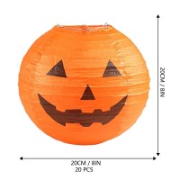 Jangostor 20 Pcs Halloween Pumpkin Paper Lantern Jack O Lantern Pumpkin Hanging Paper Lantern For Halloween Party Parties Garden