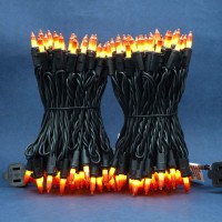 Sweet Shine 200 Count Candy Corn Christmas Lights Pack Of 2 Strands 100 Count 33 Ft Black Wire Ul Listed Halloween Thanksgivi