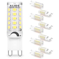 Alide G9 Led Bulbs 3W Dimmable 6000K Daylight White Replace 20W 25W 30W Halogen Equivalent, Ac120V T4 Clear G9 Bi-Pin Led Bulbs For Chandelier Pendant Wall Home Lighting,300Lm,360Deg,10Pack