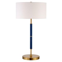 Hennhart 25 Tall 2Light Table Lamp With Fabric Shade In Matte Whitebrasswhite Lamp Desk Lamp For Home Or Office