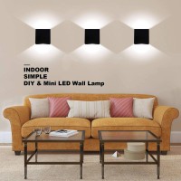 Lightess Mini Led Wall Sconces Dimmable 10W Modern Wall Lamp Black Up Down Wall Mount Lights Mini Metal For Living Room Hallway