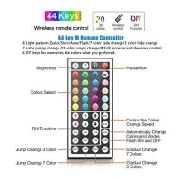 Tjoy Led Strip Lights With 44 Key Remote Control 50Ft, Multi-Color Rgb Led Lights, Color Changing Led Light Strip For Bedroom, Led Strip Lighting For Room Decor Aesthetic, Tv, Diy