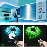 Tjoy Led Strip Lights With 44 Key Remote Control 50Ft, Multi-Color Rgb Led Lights, Color Changing Led Light Strip For Bedroom, Led Strip Lighting For Room Decor Aesthetic, Tv, Diy