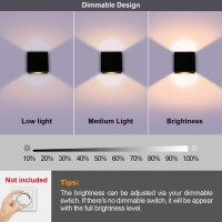 Lightess Indoor Wall Sconce Dimmable 10W Modern Led Wall Lamp Black Up Down Wall Mount Lights Mini Metal For Living Room Bedro