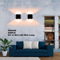 Lightess Indoor Wall Sconce Dimmable 10W Modern Led Wall Lamp Black Up Down Wall Mount Lights Mini Metal For Living Room Bedro