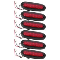 Akozon 6 Pcs 12V 10Led Trailer Lights Lamps Stop Brake Marker Tail Led Light Stopturntail Lighting Fit For Most Of Trailer