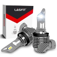 LASFIT H11 LED Fog Light Bulb Fanless 4000lm Per Set 6000K cool White H8 H16 H11 Fog Light Bulbs Replacement Plug N Play Pack of 2