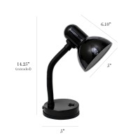 A nice lowcost and functional desk lamp to meet your basic lighting needs This desk lamp features a painted plastitc base and metal shade flexible hose neck and ONOFF switch located on the base for your convenience Perfect for office kids room or college 