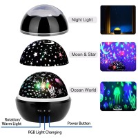 Night Light Projector 360 Degree Rotation Night Light For Kids Moon And Star Projector Nightlight 8 Color Changing Night Lights