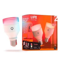 Lifx Color, A19 1100 Lumens, Wi-Fi Smart Led Light Bulb, Billions Of Colors And Whites, No Bridge Required, Works With Alexa, Hey Google, Homekit And Siri Multicolor (Pack Of 2)