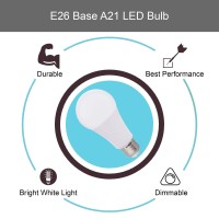 Laborate Lighting A21 Led Bulbs - E26, 150W, 2550 Lumens, Ultra Bright White Light 5000K Illumination - Dimmable, Energy Saving Outdoor & Indoor Home, Commercial Lighting - 10-Year Life - 4-Pack