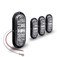 4Pc 6 Inch White Oval Led Reverse Trailer Tail Light Kit Dot Fmvss 108 Sae 2 R Surfacemount Ip67 Waterproof Reverse Back