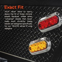 Online Led Store True Mods 2Pc 6 Inch Oval Trailer Tail Light Chrome Bezel Compatible Model Tbl6110 Snapon Install Screws