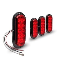 True Mods 4Pc 6 Inch Red Oval Led Trailer Tail Light Kit Dot Fmvss 108 Sae S2T2I6 Surfacemount Ip67 Waterproof Stop Tu