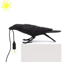 Creative Lamps Italian Bird Table Lamp Modern Led Table Sconce Light Fixtures Bedroom Bedside Wall Light Crow Bird Stand Light Home Decor Black Table Light