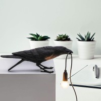 Creative Lamps Italian Bird Table Lamp Modern Led Table Sconce Light Fixtures Bedroom Bedside Wall Light Crow Bird Stand Light Home Decor Black Table Light