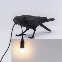 Creative Lamps Italian Bird Table Lamp Modern Led Table Sconce Light Fixtures Bedroom Bedside Wall Light Crow Bird Stand Light Home Decor Black Table Light