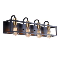 Bathroom Light Fixtures,4-Light Vanity Light,Black Rustic Industrial Style,Antique Bronze Finish,Vintage Bathroom Lighting Fixtures Over Mirror,Wall Light Fixtures For Bathroom Vanity And Lounge