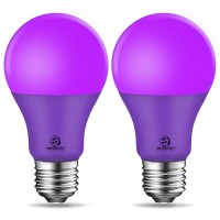 Energetic A19 Purple Light Bulb 3W Equivalent 40W E26 Base Nondimmable Led Bulb For Christmas Halloween Party Decoration Hom