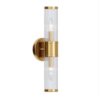 Linour Gold Wall Sconce - Bathroom Sconce Wall Lighting Modern Vanity Light Fixture With Glass Shade For Bath Mirror Bedroom Living Room Hallway (E12, Without Bulbs)