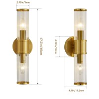 Linour Gold Wall Sconce - Bathroom Sconce Wall Lighting Modern Vanity Light Fixture With Glass Shade For Bath Mirror Bedroom Living Room Hallway (E12, Without Bulbs)