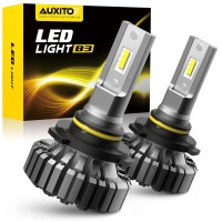 Auxito 9005Hb3 Led Bulbs, 6500K White Fanless Lights, 300% Brighter, H1091459140 Led Fog Bulbs Day Time Running Light, Pack Of 2