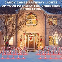 Tigomoov Christmas Candy Cane Lights, 12Inch Set Of 5 Candy Canes Christmas Pathway Lights Outdoor Candy Cane Christmas Decorations Outdoor For Holidays Lighting Up Sidewalk,Yard,