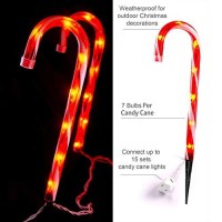 Tigomoov Christmas Candy Cane Lights, 12Inch Set Of 5 Candy Canes Christmas Pathway Lights Outdoor Candy Cane Christmas Decorations Outdoor For Holidays Lighting Up Sidewalk,Yard,