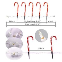 Tigomoov Christmas Candy Cane Lights, 12Inch Set Of 5 Candy Canes Christmas Pathway Lights Outdoor Candy Cane Christmas Decorations Outdoor For Holidays Lighting Up Sidewalk,Yard,