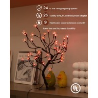 Tybeeu 20 Inch Cherry Blossom Bonsai Tree, Full-Color Diy Dimming And Mixing, With 24V Ul-Listed Adapter And Metal Base, Ideal As Night Lights, Rgb Color Changing Lights