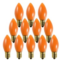 12 Pack C9 Orange Light Bulb Ceramic Incandescent 7 Watt E17 Intermediate Base Replacement C9 String Lights Bulbs Colored Light