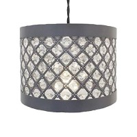 Chandelier Style Ceiling Light Shade Droplet Pendant Acrylic Crystal Bead Luxury (Moda Grey)