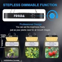 Fecida Dimmable Led Grow Light 12000 Lumen 130 Watt 2024 Best 2X2Ft Grow Tent Light Uvir Included Full Spectrum Plant Growing