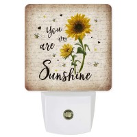 Nightlight Plug In Led Lights For Bedroom Sunflower Bees You Are My Sunshine Vintage Letter Night Lights Plug Into Wall With Li