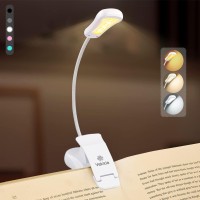 Vekkia Rechargeable Book Light, 7 Led Reading Lights For Reading In Bed. 3 Color