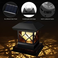 Twinsluxes Solar Post Cap Lights Outdoor Waterproof Led Fence Post Solar Lights For 35X354X45X5 Wood Posts In Patio Deck